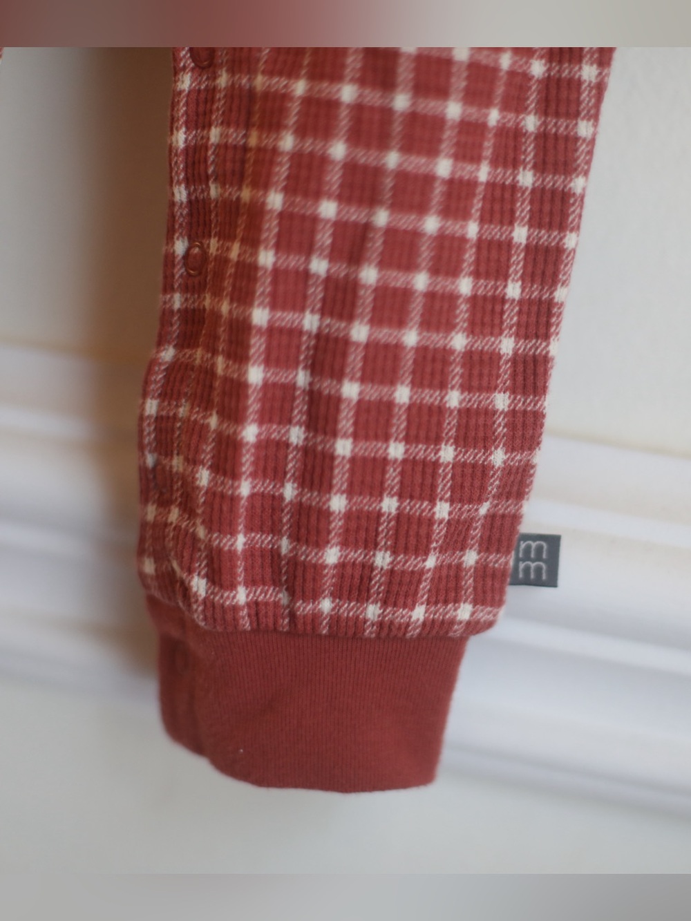 Modern Moments by Gerber 18M Rust Plaid Thermal Romper - Picture 6 of 6